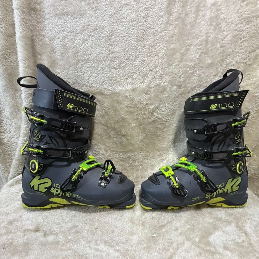 K2 Spyne 100 Men's Alpine Ski Boots Mondo 26.5 US 8.5 Women 9.5 306mm Gray Lime